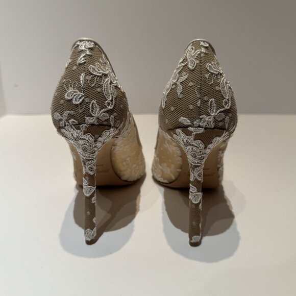 JIMMY CHOO Ivory Floral Ivory Lace Pumps - Picture 3 of 5